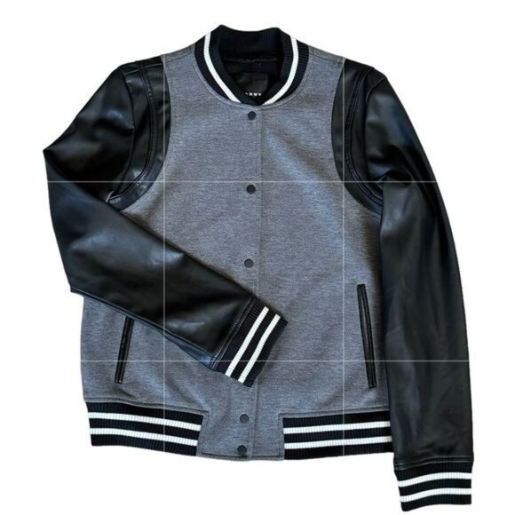 Trouvé Varsity Jacket in Grey Combo Size Medium EUC - Picture 6 of 15